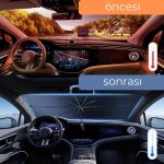 Renault Symbol, Dacia Sandero, Opel Corsa, Ford Ka, Peugeot 208 Uyumlu Oto Şemsiye - Görsel 3