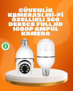Tam Karanlıkta Görüntüleme Sağlayan 1080P Ampul Güvenlik Kamerası