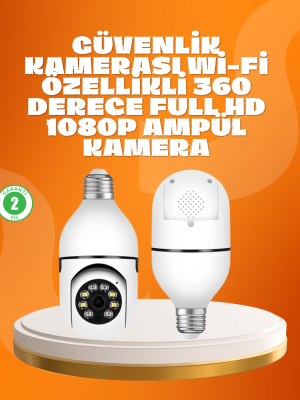 Tam Karanlıkta Görüntüleme Sağlayan 1080P Ampul Güvenlik Kamerası