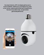 Tam Karanlıkta Görüntüleme Sağlayan 1080P Ampul Güvenlik Kamerası - Görsel 3