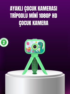 1080P HD Çocuk Vlog Kamerası – Tripod ve Eğitici Oyunlarl