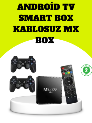 M8Pro Android TV Box ve Retro Oyun Konsolu 64GB