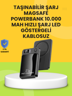 Manyetik ve Hızlı Kablosuz Şarj Güç Bankası Powerbank