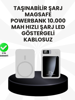 5000mAh / 10000mAh Kapasiteli Manyetik USB-C ve Kablosuz Powerbank