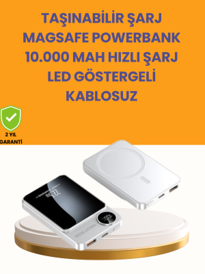 20W PD ve 15W Manyetik Kablosuz Şarj Destekli Taşınabilir Powerbank