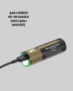 Tekrar Şarj Edilebilir AA USB Type-C Pil | 1000+ Döngü | 1.5V Sabit Voltaj - Görsel 5