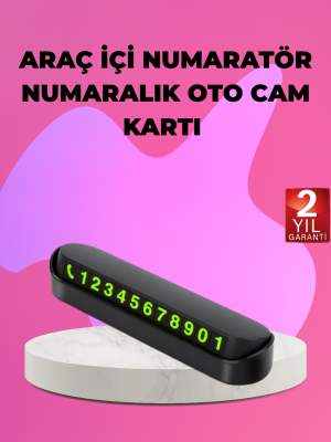 Fosforlu Araç İçi Park Kartı Numaratörü