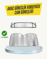 Metalize Reflektörlü Katlanabilir Araç Güneşliği – Yüksek Performanslı Isı ve UV Koruması