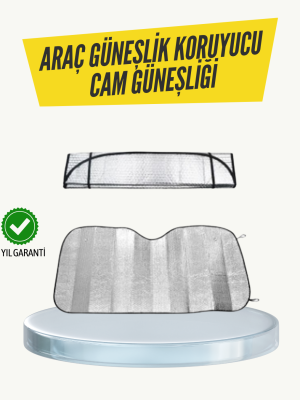 Metalize Reflektörlü Katlanabilir Araç Güneşliği – Yüksek Performanslı Isı ve UV Koruması