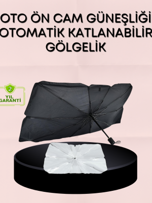 UV Korumalı Şemsiye Tipi Oto Güneşliği - Geniş Araç Uyumu