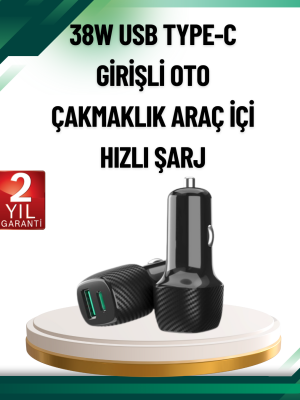 3A Güç Kapasiteli USB & Type-C Çakmaklık Şarj Adaptörü