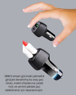 Power Delivery Destekli 38W Araç Tipi Hızlı Şarj Cihazı - Görsel 3