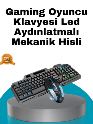 Mekanik Oyuncu Seti – LED Işıklandırma ve Ergonomik Mouse
