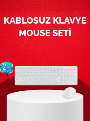 Tam Boy Kablosuz Klavye Mouse Seti - Gelişmiş Bağlantı ve Sessiz Performans