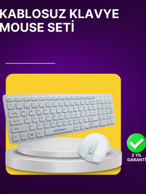 Kablosuz Klavye ve Mouse Seti - Ergonomik Tasarım, Sessiz Kullanım, Geniş Uyumluluk
