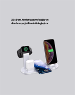 iPhone, Apple Watch ve AirPods ile Uyumlu 4'ü 1 Arada Şarj Ünitesi – Tüm Apple Cihazları Tek Noktada - Görsel 5