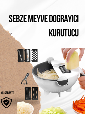 Döner Mekanizmalı Rende Bıçaklı Sebze Dilimleyici Seti