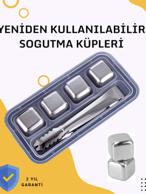 Paslanmaz Metal Buz Küpleri-Çok Amaçlı Kullanıma Uygun