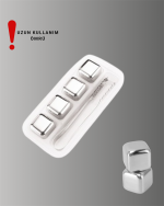 Yeniden Kullanılabilir 304 Çelik Metal Buz Küpleri 4'lü Set - Görsel 3