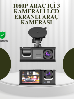 TA-01 G-Sensörlü 3'lü Kayıtlı Araç Kamerası