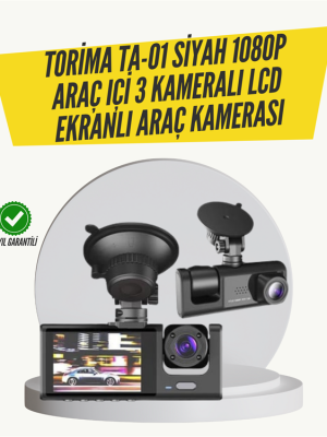 TA-01 3 Kameralı 1080P Araç Kamerası Siyah