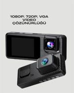 1080P 3 Kameralı Araç DVR – Döngü Kayıt ve Geri Görüş Özellikli - Görsel 4