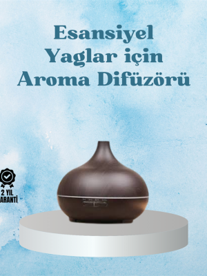 Sessiz Çalışan Aromaterapi Difüzörü – 4 Zaman Ayarlı, 7 Renkli Işık Seçeneği