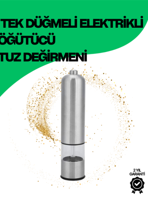 Şeffaf Hazneli Elektrikli Tuz Karabiber Öğütücü Pilli Taşınabilir Mutfak Aleti