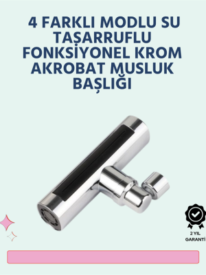 Krom Kaplamalı Çok Fonksiyonlu Musluk Başlığı | Paslanmaz Malzeme