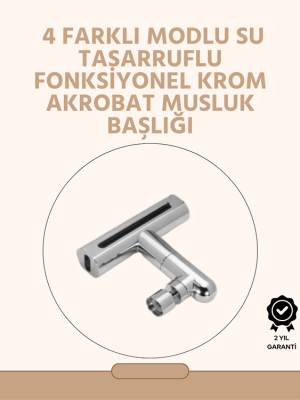360° Dönüşlü Su Akışı Başlığı | 4'ü 1 Arada Kullanım