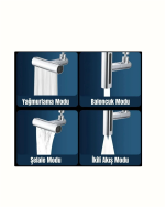 Çok Fonksiyonlu Musluk Başlığı | 4 Su Modu | Geniş Uyumlu Adaptör Seti | Mutfak ve Banyo Uyumlu - Görsel 4