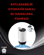 Damacana Üstü Akıllı Su Pompası | 3 Damacana Kullanım | 4W Güç | Micro USB Şarjlı | Katlanabilir & Taşınabilir