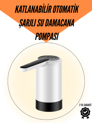 Şarjlı Su Pompası 8000mAh | Cam Damacana Uyumlu | Tek Tuşla Kontrol | USB Şarjlı Otomatik Dolum