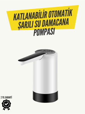 8000mAh Şarjlı Damacana Su Pompası | Tek Tuşla Otomatik Su Alımı | 40-80 Sn Dolum | Katlanabilir Tasarım