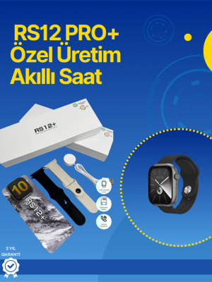 . RS12 PRO+ 2025 Serisi Full Ekranlı Akıllı Saat – 2GB Hafıza, Titanyum Kasa, Suya Dayanıklı, Uzun Şarj Süresi Garantili Model