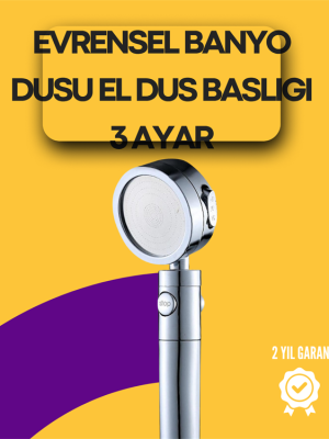 Sağlam Metal Hortum Bağlantılı, 360° Hareketli Duş Başlığı
