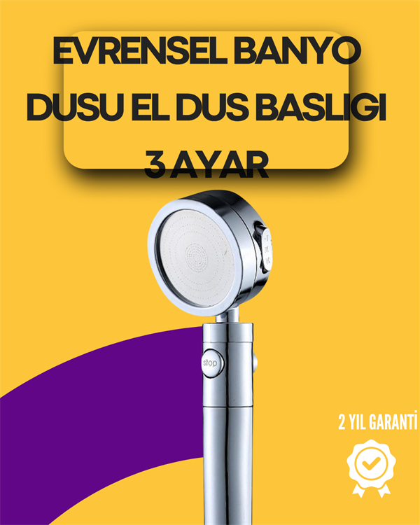 1211499_saglam-metal-hortum-baglantili-360-har-b8-3c4.png Sağlam Metal Hortum Bağlantılı, 360° Hareketli Duş Başlığı - Görsel 1