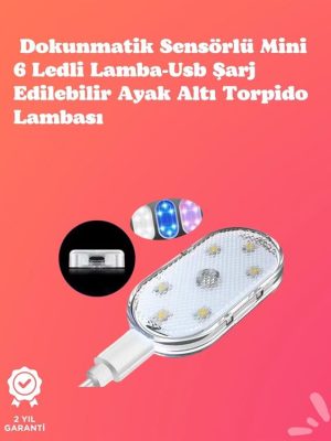 Kolay Montajlı, Çok Renkli USB Şarjlı Kablosuz Araç İçi Işık Seti