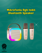 İki Mikrofonlu Renkli LED Işıklı Karaoke Cihazı