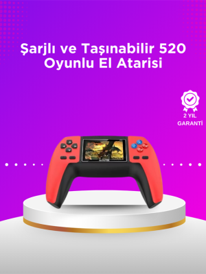 P5 Taşınabilir Retro Konsol – 520 Oyun, Ergonomik Tasarım, Nostaljik Eğlence