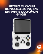 R36S Retro Oyun Cihazı – Çift MicroSD Desteği, Çoklu Platform Uyumu, 3200 mAh Batarya