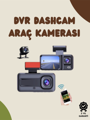 Sürüş ve Park Halinde Kesintisiz Güvenlik İçin 3 Kameralı Profesyonel Dashcam