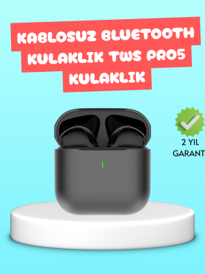 TWS Pro 5 Bluetooth Kulaklık – Kablosuz ve Şarj Kutulu Tasarım