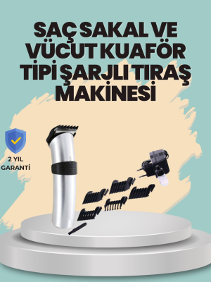 Profesyonel Erkek Tıraş Makinesi – Kablosuz, Paslanmaz Bıçaklı ve Tam Aksesuar