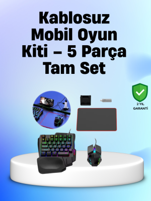 Profesyonel Mobil Oyuncular İçin RGB Klavyeli 5 Parça Oyun Kiti