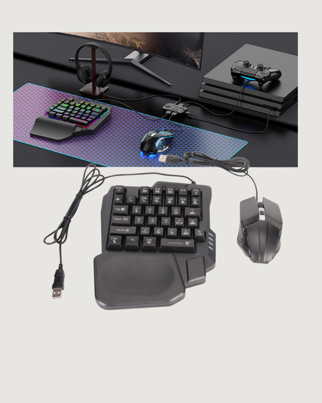 1211666_7-6.png Mobil PUBG Oyuncuları İçin 5in1 Klavye Mouse Oyun Seti – BT5.3 Destekli - Görsel 2