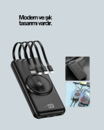 iPhone ve Android Uyumlu 10000mAh Powerbank – Hem Kablolu Hem Kablosuz - Görsel 3