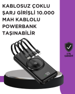 Çoklu Cihaz Uyumu ile Kablolu ve Kablosuz Şarj – Pratik Powerbank