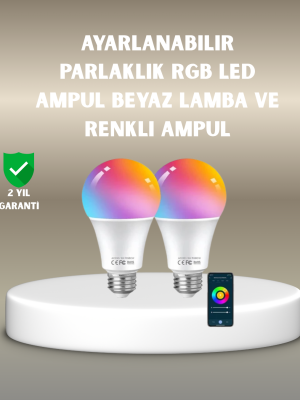 Akıllı 9W RGBW LED Ampul, tasaruflu romantik ışıklı