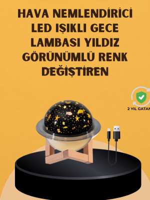 Projektör ışıklı, aromaterapi uyumlu mini masaüstü hava nemlendirici cihaz